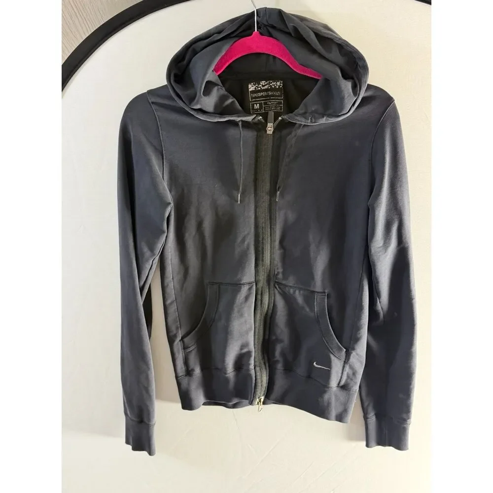 Nike Sportswear Women’s Medium Black Full Zip Hoodie Sweatshirt Swoosh